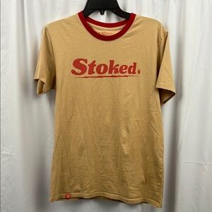 Dutch Bros Stoked Tan T Shirt Medium